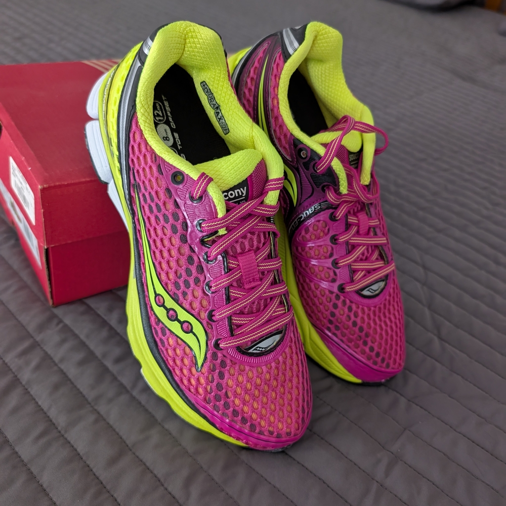 Saucony Women's Pink and Lime Athletic Shoes